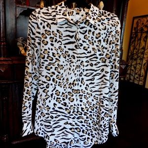 Animal print silk Equipment blouse/tunic Size medium